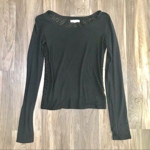 Black Lace Long Sleeve Tshirt